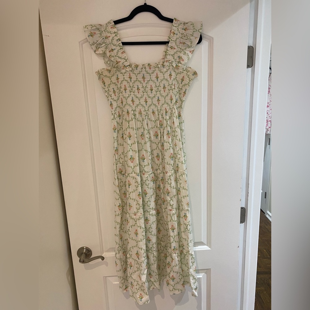 Hill House Ellie Nap Dress Pastel Trellis - Size M